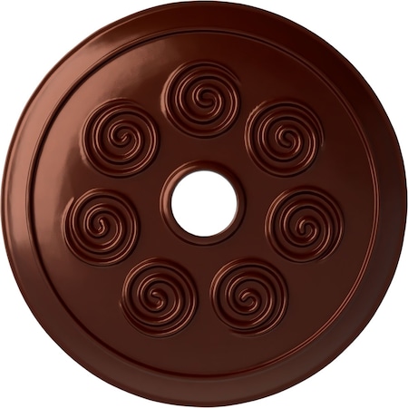 Ekena Millwork Spiral Ceiling Medallion (Fits Canopies up to 4"), 25 1/4"OD x 4"ID x 2"P, Antique Copper CM25SPACS